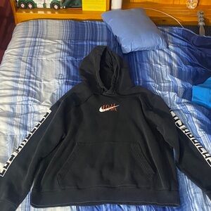 Nike Black Hoodie with White and Red Details